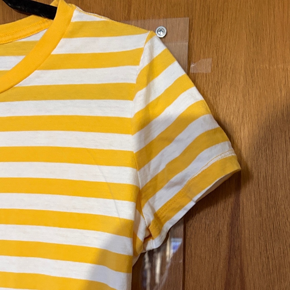 GAP Yellow & White Striped Crew Tee - Picture 3 of 4